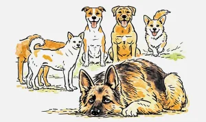 sekumpulan anjing